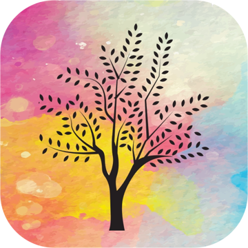 Favicon: her ink tree on the splash, rounded square